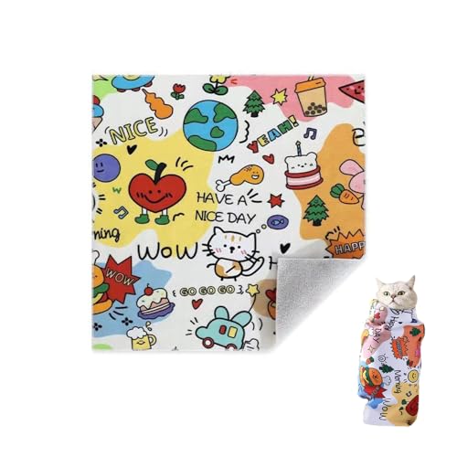 MSLSOZ 1 Envoltura para Gatos, Envoltura para Cortar Garras, Bolsa de Aseo para Gatos, Envoltura para Cortar uñas, autoadhesiva, antimordeduras, Herramienta