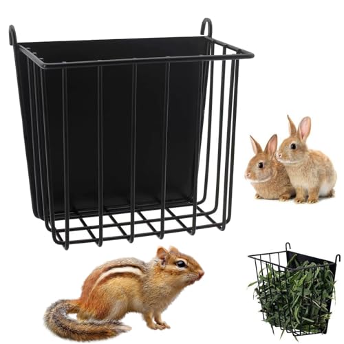rabbit hay feeder, Metal Guinea Pig Hay Feeder Hanging Hay Rack Hay Feeder Rabbit Cage Food Supplies Racks for Ferret Guinea Pig Rabbits Chinchilla Bunny Cage Accessories
