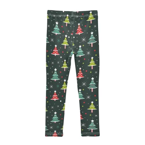senya Girls Printed Leggings Yoga Pants Christmas Tree Glitter Pattern for Kids in 4t to 10 Years, 4T2