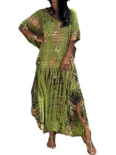 Image of Kaftan Dresses for Women Plus Size Summer Beach Dress with Print and Swim Cover Ups