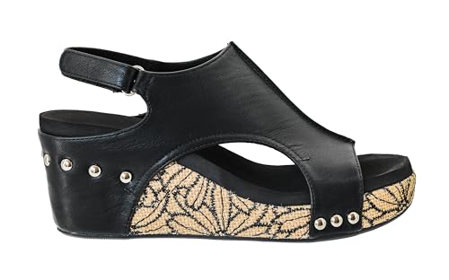 Image of Corkys Footwear Womens Carley Wedges, Featuring Corkys EVA Foam Cushioned Insoles, A 2.5 Inch Heel, Lightweight For All Day Wear, And Hook And Loop Closure