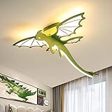 CEKUXPS Cartoon Dinosaur LED Ceiling Light Kids Flush Mount Ceiling Lamp Craetive Dinosaur Shape with Acrylic Lamp Shade Close to Ceiling Lighting Fixture for Bedroom Study Room