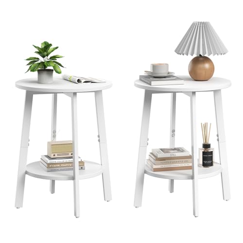 Sthmec Side Table Set of 2, Small Round End Table