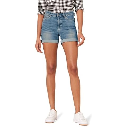 Amazon Essentials Women's Mid-Rise Slim Fit Denim Shorts Cover