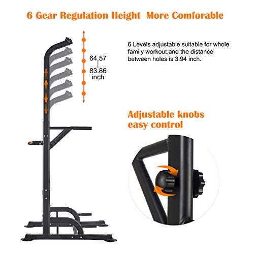 RELIFE REBUILD YOUR LIFE Power Tower Pull Up Dip Station for Home Gym Adjustable Height Strength Training Workout Equipment