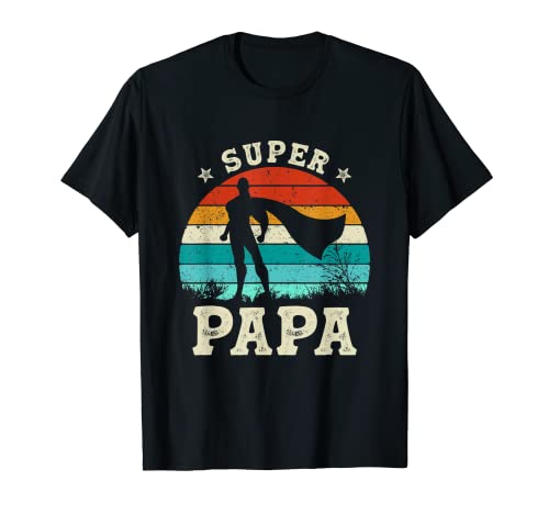 Homme Fête des Pères Meilleur Père Humour Retro Super Papa Parfait T-Shirt Cover