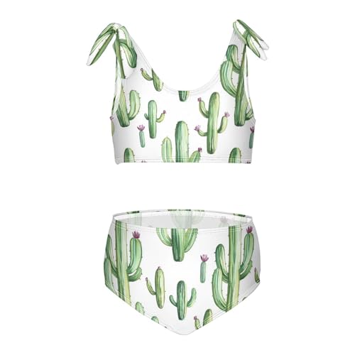 Wusikd Cactus Girls Swimsuits Two Piece White Swimwear Bikini Set for for Girls Size 3T