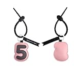 MC Fashion 0-9 Lucky Number PU Leather Keychain Holder, Fashionable & Versatile Bag Accessory Charm (5)