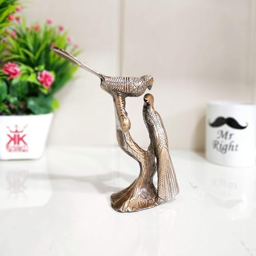 Image of KridayKraft Love Birds Couple Kissing Sitting on Tree Branch Showpiece for Home Decor Statue Love for Romantic Gift to Boyfriend,Girlfriend,Wife,Friends,Decoration Idol,Showcase,Office Decoration...