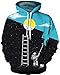 BarbedRose Men's Digital Print Sweatshirts Hooded Top Galaxy Pattern Hoodie