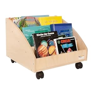 Flixi Bücherkiste Birkenholz Bücherregal auf Rollen