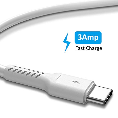 Image of 4 Inch USB C Cord Short 5 Pack Durable USB A to USB Type C Cable Fast Charging for Charging Station Compatible with Samsung Galaxy Note 10 20 S10 S20 A20 Plus LG (White)