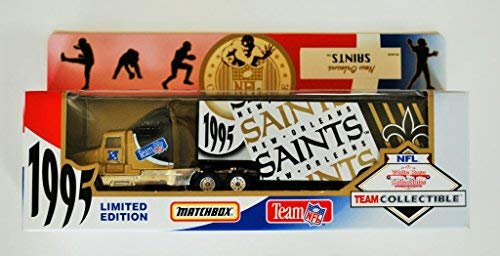 1995 MATCHBOX NFL NEW ORLEANS Team Collectible 1:87 Scale Die Cast Replica Tractor Trailer - SAINTS