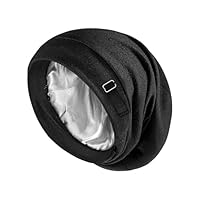 Sikweny Bonnet de Nuit Doublure en Satin Bonnet Cheveux Nuit Modèle Ajustable Charlotte Cheveux Unisexe Turban Femme Tissu en Polyester pour Jogging Matinal Vélo Randonnée Plein Air Sommeil