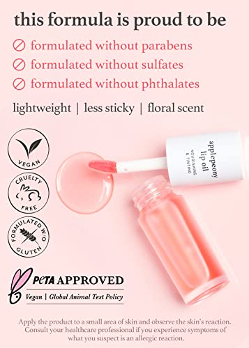 Nooni Korean Lip Oil - Applepeony | With Apple Seed Oil, Lip Stain, Moisturizing, Firming, And Nourishing Dry Lips, 0.12 Fl Oz (Baby Pink) #TOP2