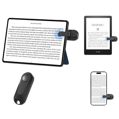 Locthal Mando a distancia para dispositivos Kindle, tableta, teléfono, lectura de eBook, control de giro de página para Paperwhite Kobo, accesorios de lectura en la cama, regalos para lectores