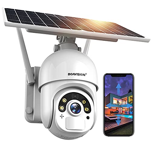 Best Quality 🔥 Outdoor Security Camera, Wireless WiFi Solar Powered Rechargeable Battery Camera 14400mAh PTZ Surveillance IP Camera Color Night Vision Two Way Audio PIR IP66 Waterproof Cloud Storage