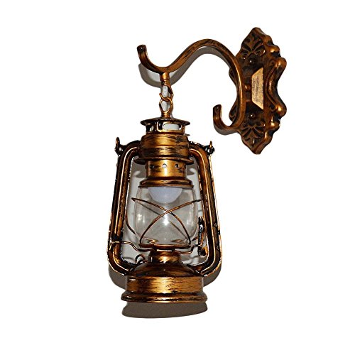 Lèche-murs Vintage Applique Lampe Lanterne Murale Eclairage Mural En Metal Verre E27 Retro Européen Style Lanterne Lampe Murale Antique Lanterne Applique Traditionnel Lampe Extérieure Lanterne Murale