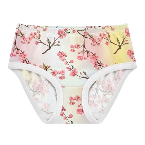Toddler Girls Underwear 2t Cotton Panties Little Girl Bright Briefs Kids Undies Cherry Blossom Pink Flowers