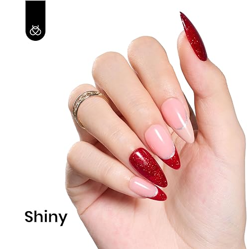 Image of Beetles Glitter Red Gel Nail Polish Wine Red Shimmer Gel Polish 1Pcs 0.5Oz 15ml Soak Off UV LED Nail Lamp Nail Art Manicure Salon DIY Home Nail Design Decoration