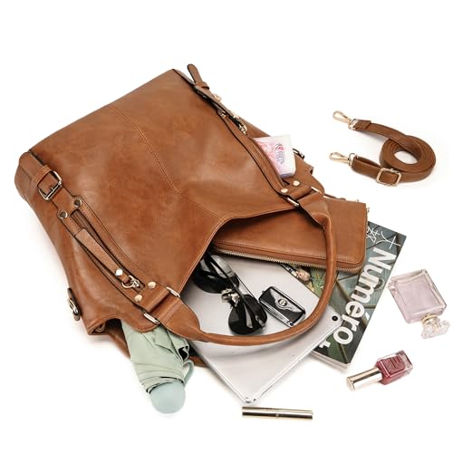 Image of Crossbody Bags for Women Large Hobo Purse Shoulder Handbag Wallet Set 2PCS | Soft PU Leather,Total 9 Pockets,Large Capacity,with a Spacious Functional Wallet,Detachable Shoulder Strap,Stylish Design