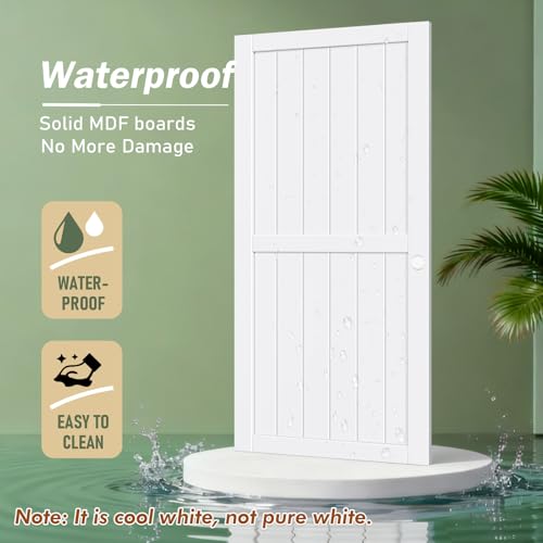 Image of FREDBECK White Sliding Closet Door 60x80(Double 31inch),Bypass Door H Frame