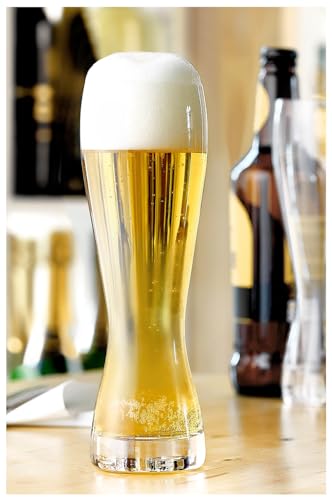 Topkapi Weizenbierglas Nauholz 0,5 Liter │ 2 Stück Weizenbier Gläser │0,5 Liter Glas (max. 670 ml) │ Profi-Glas für Weizenbier │ Spülmaschinenfest │ Bleifreies Kristallglas │ Made in Germany
