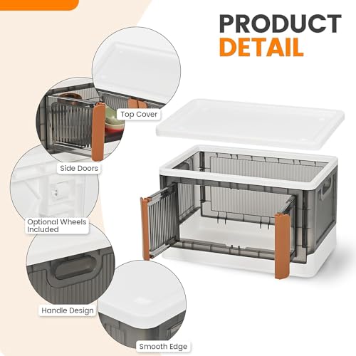Image of Cupborad For Cloth|Toys|Book|Shoes Storage Oragnizer Multiuse Office Kitchen Fodable Storage Box Pack Of (3, DubleDoor)