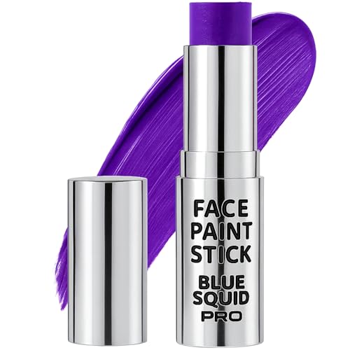 Blue Squid PRO Purple Face Paint Stick - Waterproof Body Paint for Adults & Kids Colored Eye Black Baseball Eyeblack Softball -Hypoallergenic Twist-Up Non-Toxic Makeup Stick for Cosplay Sports & SFX
