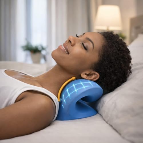 Image of Neck Support Stretcher for Pain Relief | Cervical Neck & Shoulder Relaxer, Spine Alignment, Posture Corrector & Acupressure Foam Neck Support Cushion