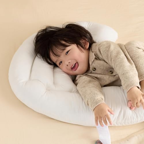 Miniatura 7 de Almohada Corporal En Forma De Luna Abrazable Para Niños Pequeños Y Niños, Soporte Suave Y Transpirable Para Un Sueño Cómodo, 86 X 69 Cm, Funda Lavable