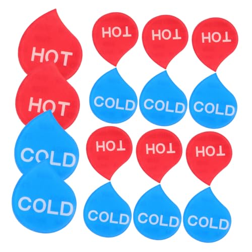 Uonlytech Pegatinas de Temperatura para Grifos 8 Unidades Acrílicas Resistentes Humedad Identificación Clara de Agua Caliente y Fría para Baño Cocina y Accesorios de Agua