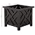 Miles Kimball Set of 2 Chippendale Planter Boxes, Black, Outdoor Décor – Plant Holder for Garden, Patio and Lawn, Weather-Resistant Polypropylene – 14 ¾” sq. x 13 ¼ H Overall