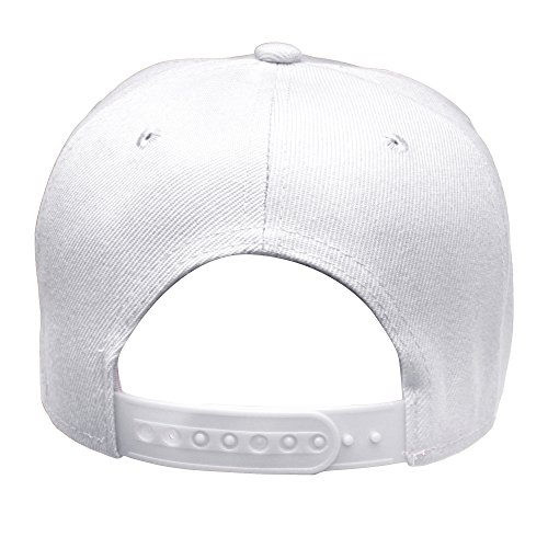 Image of Gelante Plain Blank Flat Brim Adjustable Snapback Baseball Caps Wholesale LOT 12 Pack - 1500-White