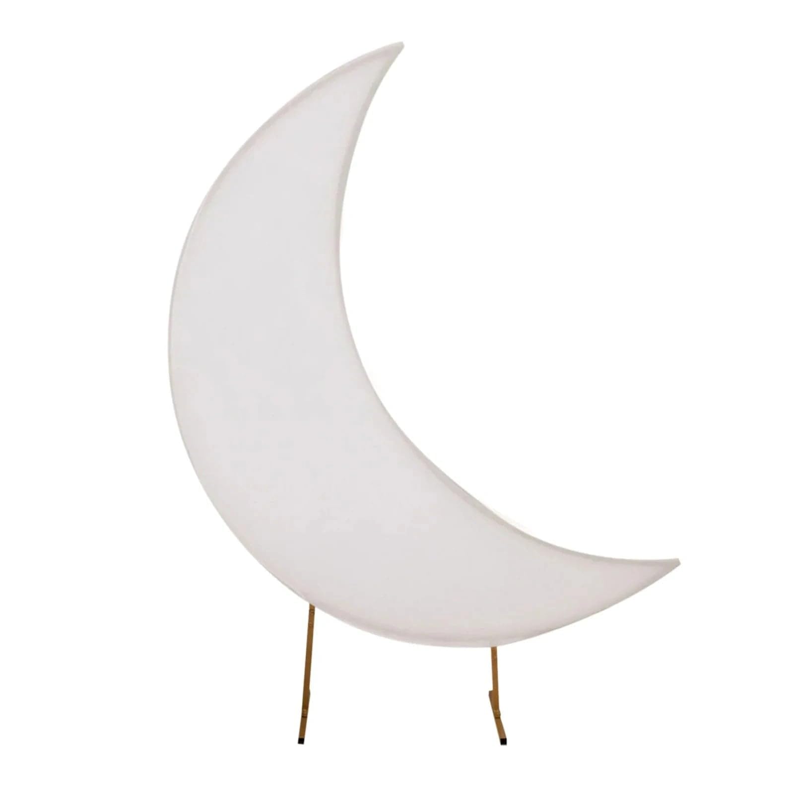 6.5 feet White Spandex Crescent Moon Backdrop Stand Cover | 6.5ft Flower Golden Fabric Cover for Moon Shaped Centerpieces for Birthdays Party Events