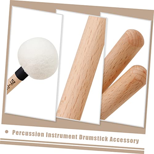 2 baquetas de percusión con mango de madera y punta de fieltro miniatura 7