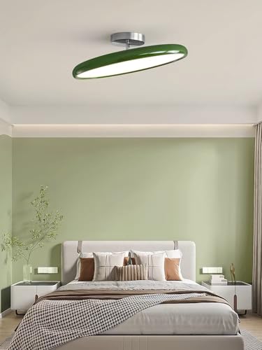 TONGNIDA 40 cm diametro rotondo LED plafoniera 36 W tricolore regolabile plafoniera camera da letto fissaggio soffitto con testa universale regolabile in direzione di 120 gradi (verde)