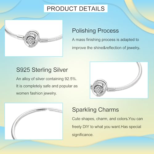 925 Sterling Silver Charm Bracelet for Pandora Charms Lucky4