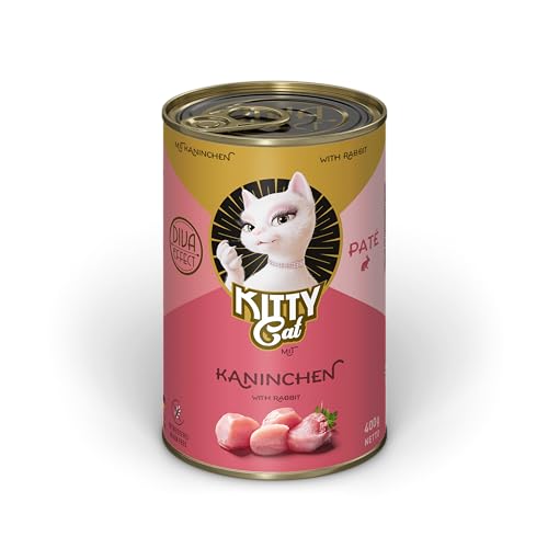KITTY Cat Paté Kaninchen, 6 x 400 g, Nassfutter für Katzen, getreidefreies Katzenfutter mit Taurin, Lachsöl und Grünlippmuschel, Alleinfuttermittel mit hohem Fleischanteil, Made in Germany