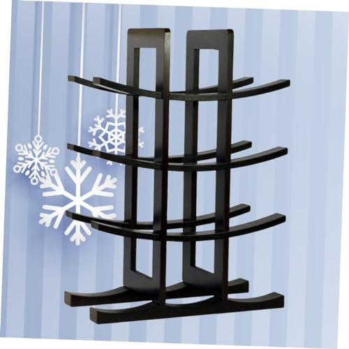 Soporte de botellas de vino de plástico negro 16.54x11.81x6.1 pulg miniatura 6