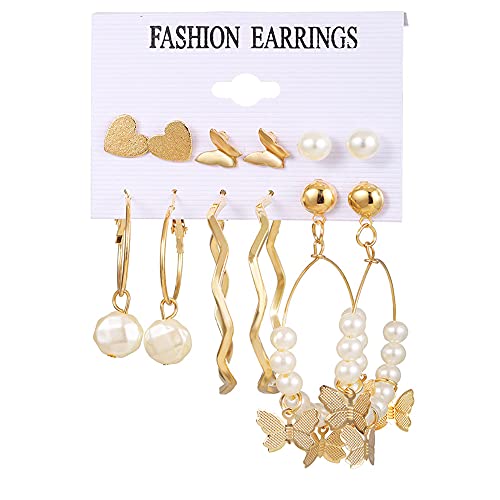 Image of Shining Diva Fashion Stylish Combo Metal Earrings for Women and Girls
