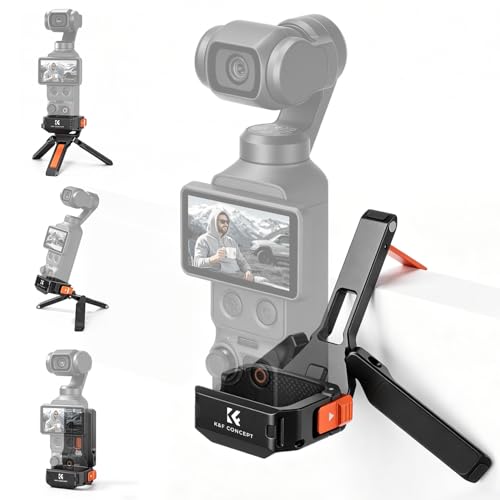 Image of K&F Concept DJI OSMO Pocket 4 3 Magnetic Scythe Expansion Box with Cold Shoe Mount, Action Connector, 1 /4 inch Connector, Lanyard Hole, Scythe Stand, Includes Lanyard *1 and Magnet *2