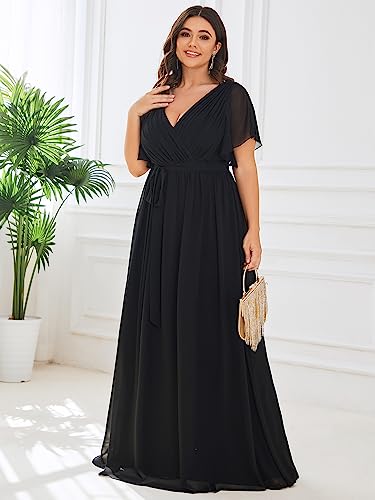Image of Ever-Pretty Plus Women's Chiffon Maxi Plus Size Formal Bridesmaid Dresses