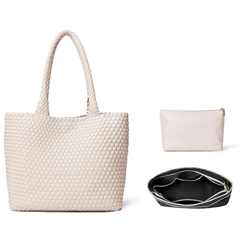 DAILANDO Fashion Woven Tote Bag for Women, Large Capacity Designer Shoulder Weave Hobo Purse