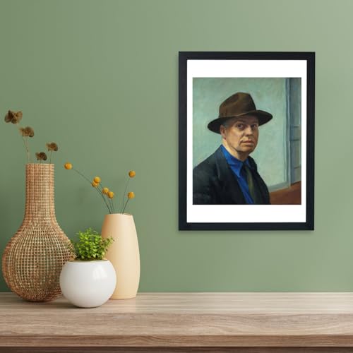 Affiche encadrée Autoportrait Edward Hopper Spiffing Prints petit format