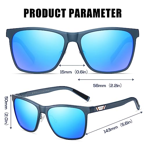 Image of DUCO Mens Sunglasses Polarized UV Protection Retro Rectangular Frame Sun Glasses for Driving Fishing 100% UV Blocking 3029H