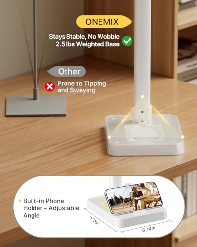 Image of ONEMIX LED Desk Lamp with Base, 42-Inch 4-Panel Light for Dual Monitors