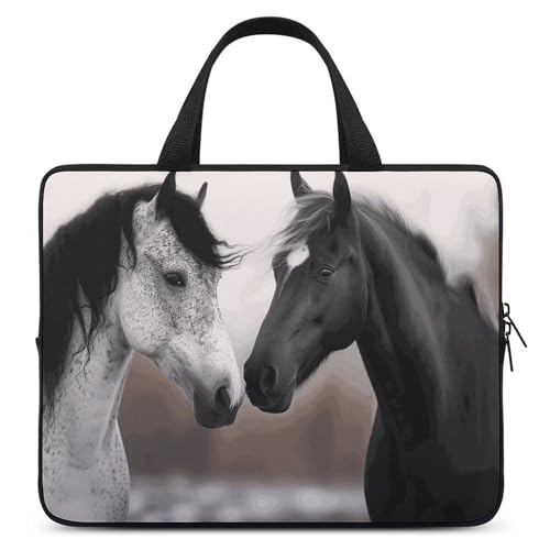 Housse ordinateur 15" motif chevaux fin pour éviter rayures et chocs