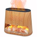 Fireplace Flame Diffuser & Himalayan Salt Lamp, 8 Colors Aromatherapy Diffuser Cool Mist Humidifier with Timer Auto Off Function for Home, Bedroom, Offie,Yoga