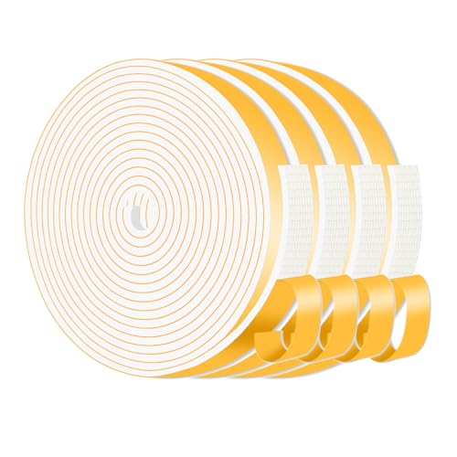 MIKONIYA Dichtungsband Selbstklebend,Fensterdichtung Selbstklebend,Dichtungsband zur Isolierung von Türrahmen,Fenstern und Klimaanlagen (Weiß,12mm x...